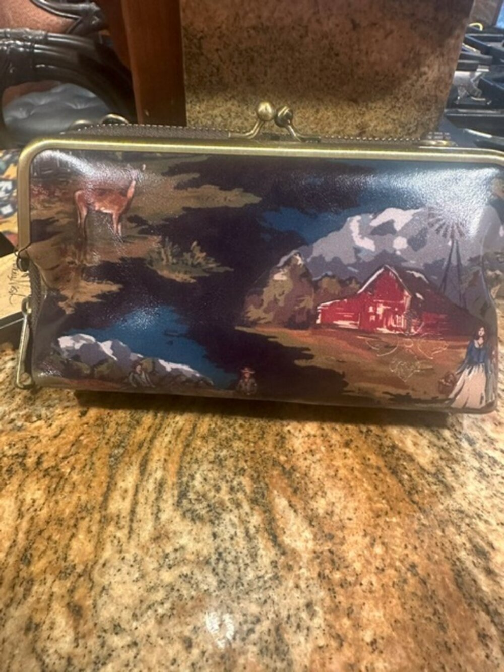 NWT Patricia Nash Leather Montana Prairie Skies Missoula Chocolate Crossbody